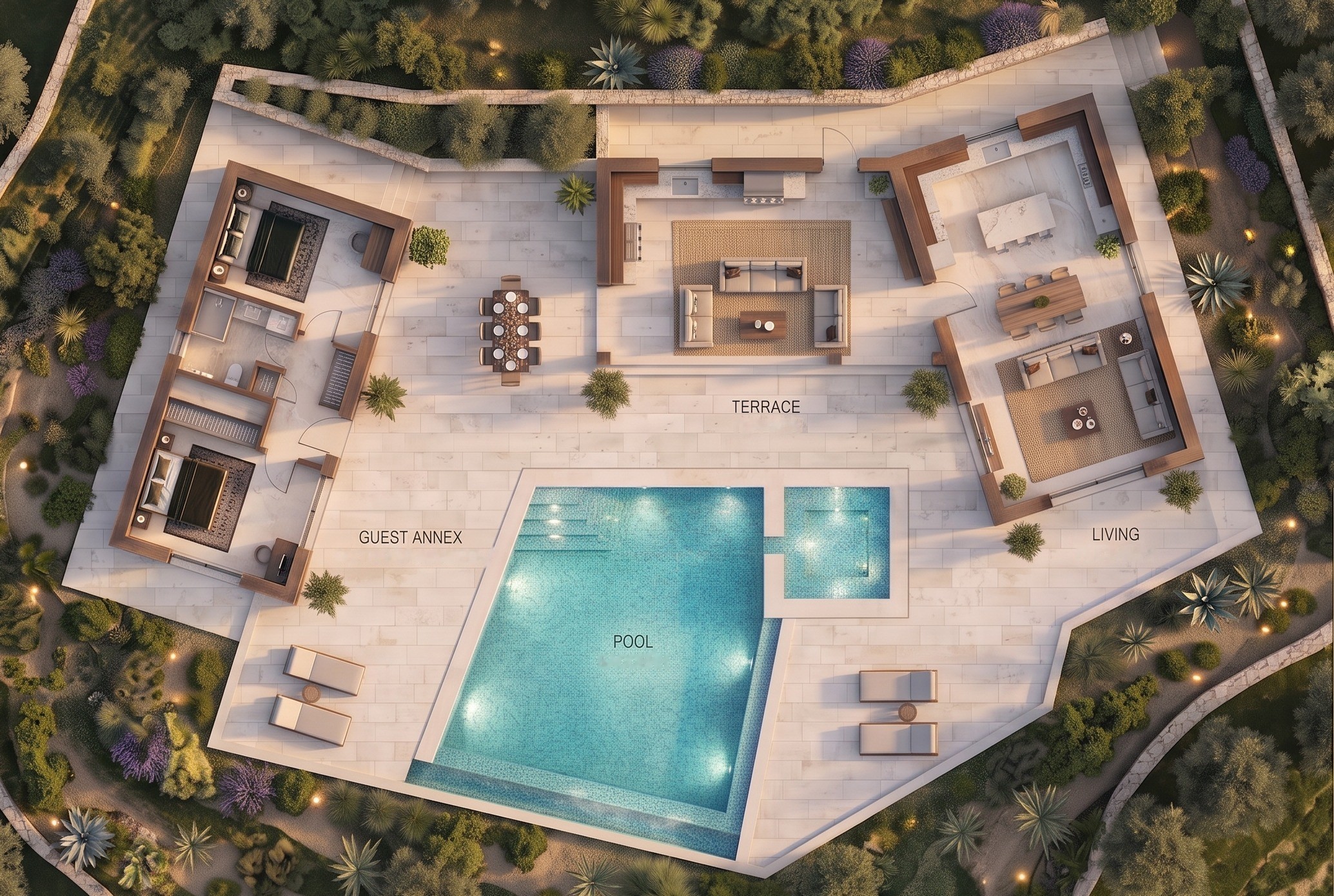 Site plan with viewpoints